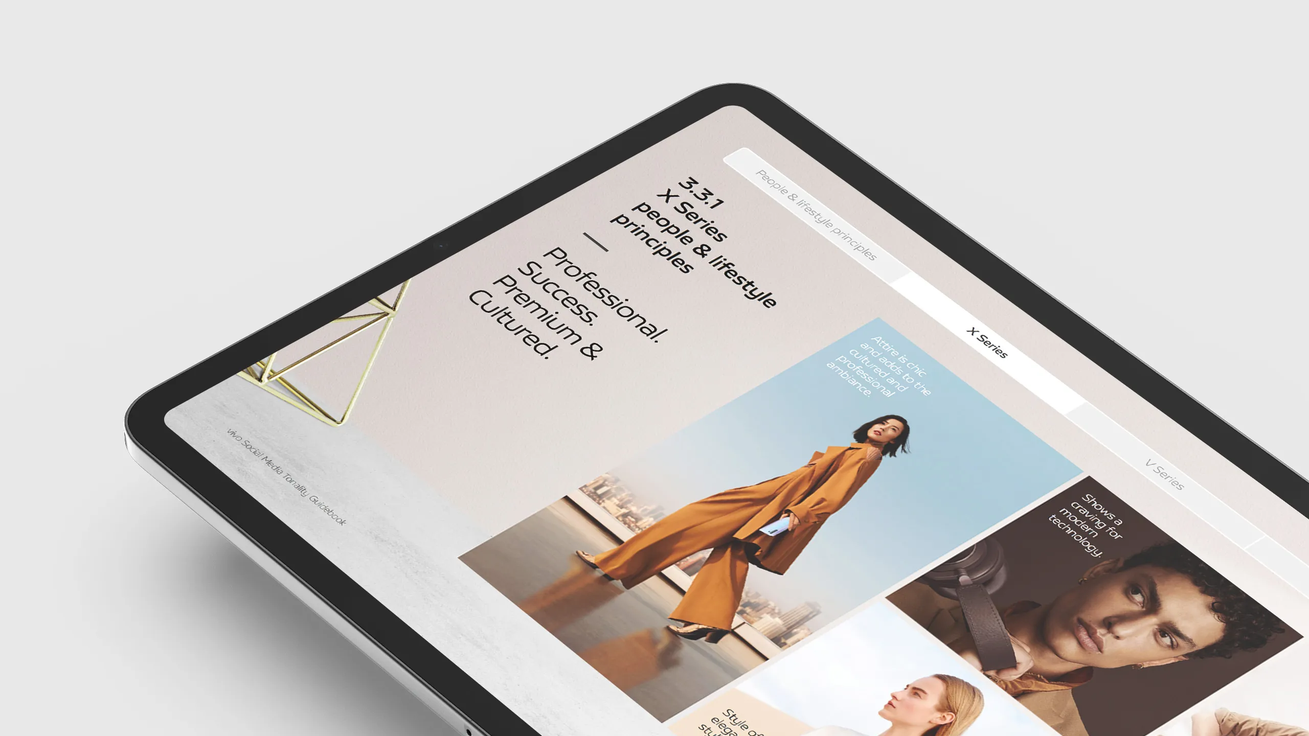 A device showing guidebook interface